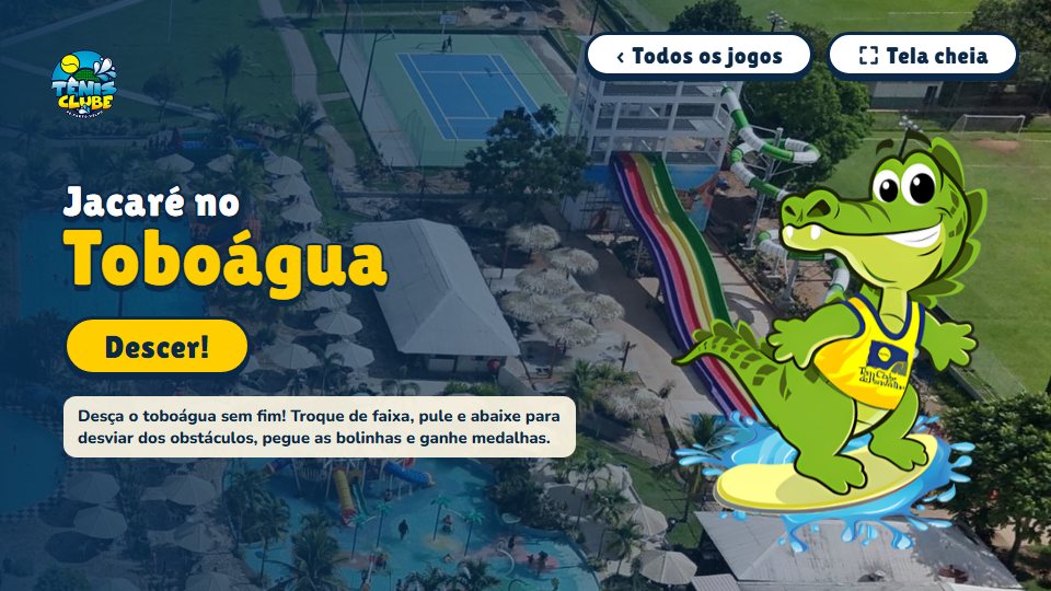 Tela do jogo Jacaré no Toboágua